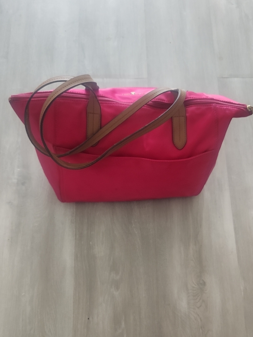 Michael Kors Hot Pink Tote with Tan Handles - Picture 4 of 12